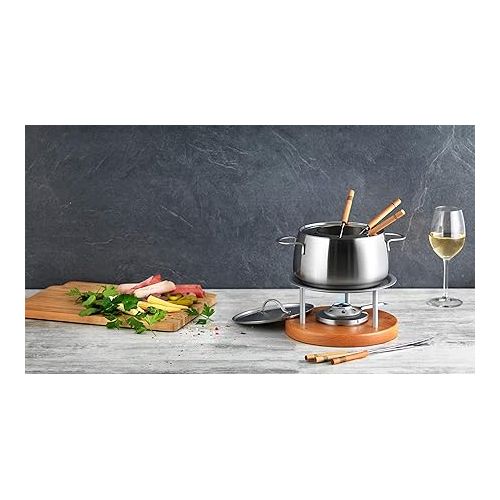  KUHN RIKON Fleischfondue Set, Chrom, grau, 34 x 26 x 23 cm