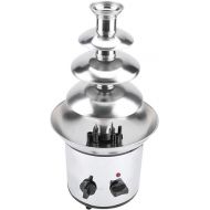 Chocolate Fondue Fountain Maker 4 Tier Stainless Steel Electric Chocolate Melting Machine for Shopping Mall Hotel UK Plug 220V 37.1 x 22.1 x 42.9 cm