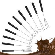 10 Piece Chocolate Fork, Chocolate Cutlery, Chocolate Fork Set, Candy Fondue Fork, Diving Fork, Baking Accessories, Fondue Forks, Stainless Steel Chocolate Diving Fork, for Home Restaurant Chocolate