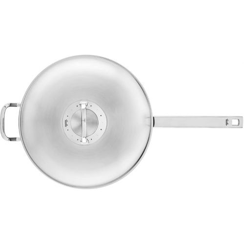  Fissler Original Profi Collection / Stainless Steel Wok Pan (Diameter 32 cm - 6.4 L) with Metal Lid, 5-Ply Premium Multilayer Material Optimal Heat Distribution - Suitable for Induction Cookers