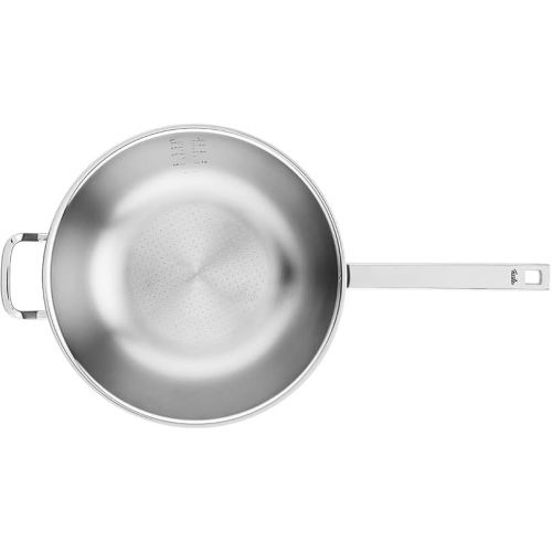  Fissler Original Profi Collection / Stainless Steel Wok Pan (Diameter 32 cm - 6.4 L) with Metal Lid, 5-Ply Premium Multilayer Material Optimal Heat Distribution - Suitable for Induction Cookers