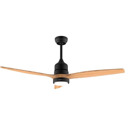  Cecotec - Deckenventilatoren mit Licht EnergySilence Aero 5275 Black&LightWood, 132 cm mit 40W DC-Motor, Fernbedienung, Doppelhohe LED-Licht, Timer, Wintersommermodus