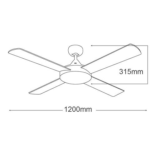  MARTEC Primo Ceiling Fan - 122cm / AC / Wooden Blades