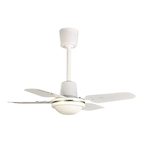  Sichler Haushaltsgerate Ceiling Mounted Fan: Compact, 4 Metal Blades Ceiling Fan with 3 Levels, Ø 24 cm, 70 Watt Ceiling Fan Room Fan for Kitchen, Hall, Hallway)