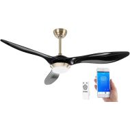 Sichler Haushaltsgerate Smart Ceiling Fan: 2-in-1 WiFi Ceiling Fan & LED Lamp, Voice Control, Timer, 1000 lm (Ceiling Fan Alexa Compatible, Ceiling Fan Smart Home)