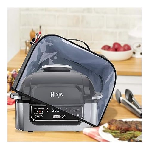  Luxja Cover for Ninja Foodi Grill & Air Fryer, Grill Cover for Ninja Indoor Grills, Protective Cover for Electric Table Grills (such as Ninja Foodi AG301, AG302, AG400), Transparent Front