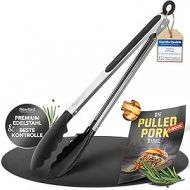 Rawford Premium Stainless Steel Kitchen Tongs - Heat Resistant, Non-Slip, Multifunctional - Ideal for Cooking and Serving - Dishwasher Safe - 30cm