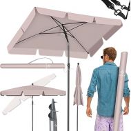 KESSER® Rectangular Parasol for Balcony, Garden & Patio, Garden Umbrella, Patio Umbrella, 200 x 125 cm, Taupe, taupe