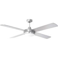 etc-shop LED Ceiling Fan with Remote Control Timer 5 Levels Flight and Return 132 cm Silver