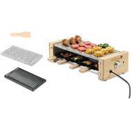 Swiss Pro+ Raclette Persons 8 - Raclette Machine with Non-Stick Coating - Raclette Large 1200 W - Racklette Grill for 8 People - Ceramic - Black