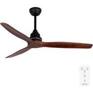 Cecotec EnergySilence Aero 580 Ceiling Fan. Output of 65 W with Powerful Motor, 52 Inches (132 cm), 3 Blades, Timer, 3 Speeds Select, Summer/Winter Function, Black/Walnut