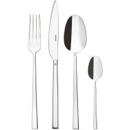 Sambonet Rock 52562-G2 Cutlery Set 18/10 Stainless Steel for 12 People 48 Pieces 12 Forks 12 Spoons 12 Knives 12 Teaspoons Dishwasher Safe