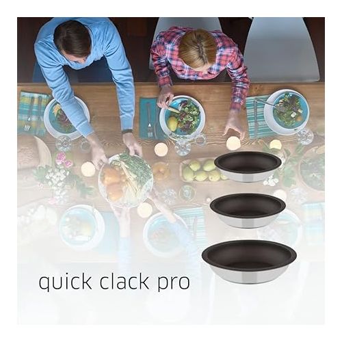  Quick Clack Pro Amefa Coated Induction Frying Pan Diameter 24 cm, Stackable & Space-Saving, for All Hobs and Ceramic Hobs, Non-Stick Coating, Dishwasher Safe, Frying Pan 24 cm, Universal Pan