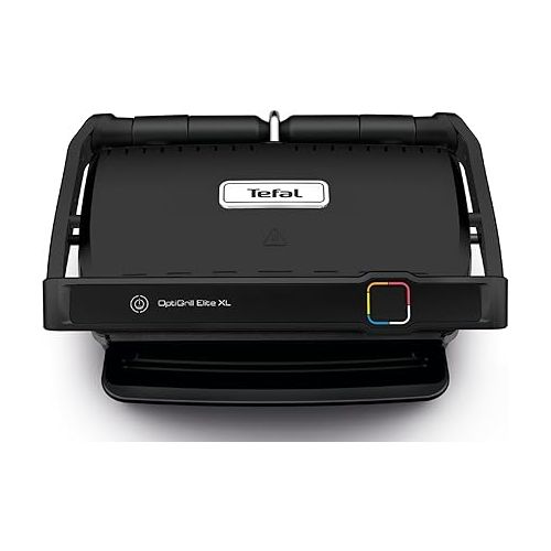  Tefal OptiGrill Elite XL Contact Grill, 16 Programmes, Digital Display with Cooking Level Display, Removable XL Plates, Electric Grill, Black, GC760812