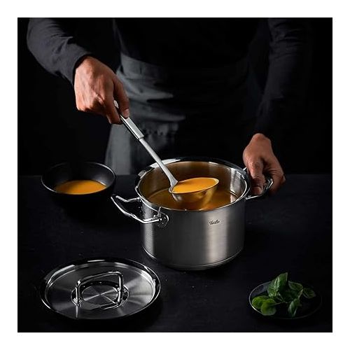  Fissler Original Profi Collection Stainless Steel Saucepan Set, 5 Pieces, Saucepan with Metal Lids (3 Saucepans, 1 Pan Uncoated, 1 Saucepan Lidless) - Induction