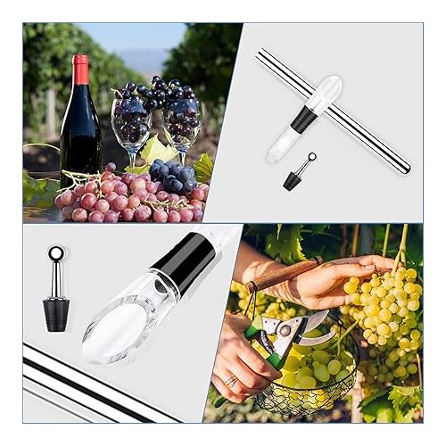  Wine Cooling Stick, Wine Cooler Rod Made of Stainless Steel, 3-in-1 Wine Cooler Set, Wine Gifts for Wine Lovers, Bar Gift, Women Men, Red and White Wine Gift Set (1 Piece)