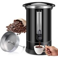 PetierWeit Gastro Kaffeemaschine mit Rundfilter 113 Tassen/17L, Groß Edelstahl Industrie Kaffeemaschine mit Zapfhahn fur Party, Heißwasserspender fur Kaffee, 1500 W