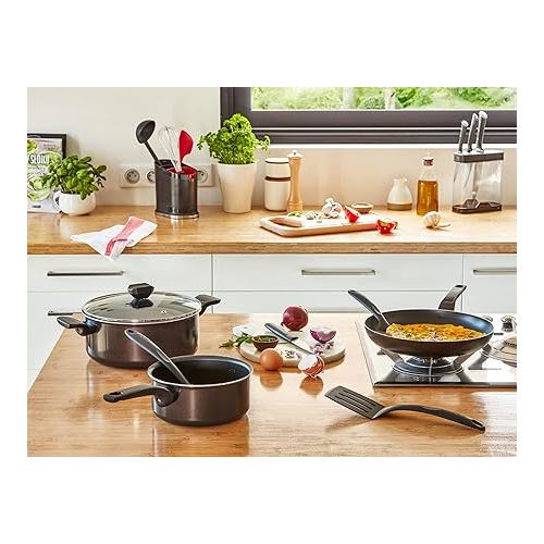  Tefal Easy Cook & Clean B5544602 Saucepan 24 cm (4.7 L) + Lid for All Hobs Except Induction