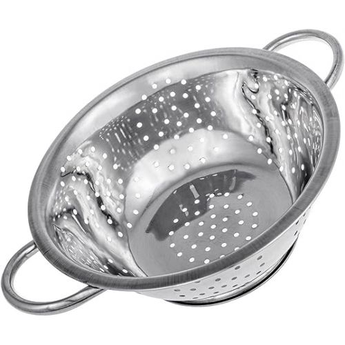  SIDCO Salad Sieve Stainless Steel Kitchen Strainer Pasta Sieve Salad Colander Stand Colander Diameter 28 cm