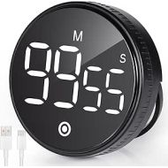 Czemo Kitchen Timer Egg Timer USB Digital Cooking Timer Magnetic Timer Countup Countdown Timer with Foldable Stand LED Display for Kitchen Classroom Meeting Fitness Salon (Black)