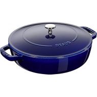 Staub Roasting Dish with Chistera, Suitable for Induction Hobs, Cast Iron, 1 Unit, dark blue, 28 cm