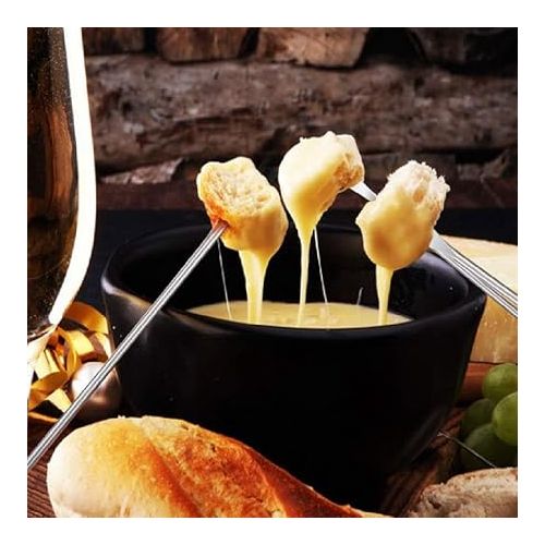  Nudiuhis 12-Teiliges Fondue-Grill-Set Stoßel, Wiederverwendbare Obstgabeln, Grillgabel, Dip- + Edelstahl fur Cocktails, Set