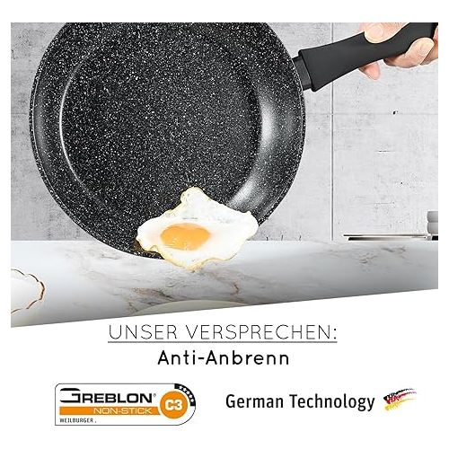  DIVORY Bratpfanne 16cm kein Induktion - Antihaft Beschichtete kleine Universalpfanne fur alle Herdarten - Sichere Griffe (Schwarz, 16cm)