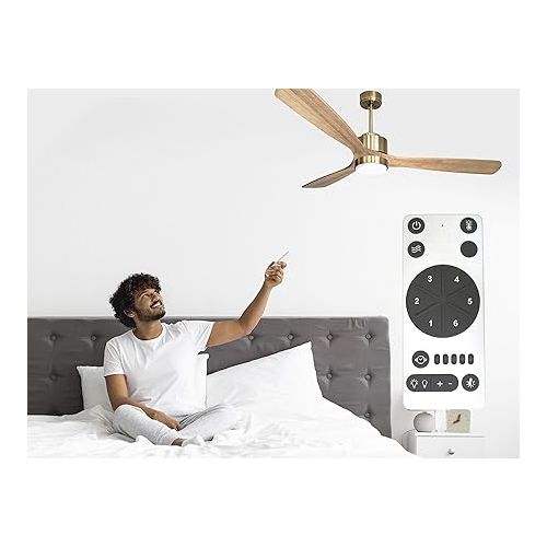  PUR LINE MljetD166 Purline Ceiling Fan Diameter 166 cm with LED and WiFi Reversible Hypersilence Colour Gold