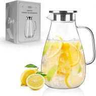 LIBWYS 2600 ml Glass Carafe with Lid - Water Carafe Made of Borosilicate Glass, Carafe Glass Water Jug Drinks Carafe for DIY Drinks, Juice, Tea, Milk