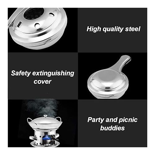  Fondue, portable stainless steel fondue burner, mini fondue accessories, paste burner, 155 x 95 x 45 mm