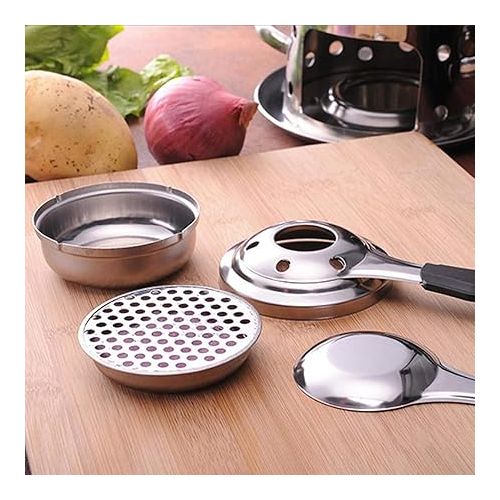  Fondue, portable stainless steel fondue burner, mini fondue accessories, paste burner, 155 x 95 x 45 mm