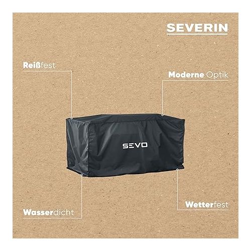  SEVERIN Sevo GT Grill Cover for SEVERIN SEVO (Smart Control) GT, Grill Cover Made of Waterproof 600D Oxford Fabric, Robust Grill Cover Against Weathers, Black, ZB 8129