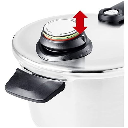  Fissler Vitavit Premium Pressure Cooker Set of 4 (6 L - Diameter 22 cm and Pressure Frying Pan 2.5 L - Diameter 22 cm) with Metal Lid Insert - Induction Silver