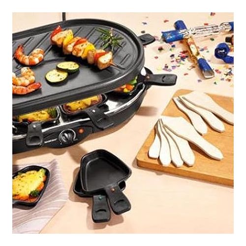  Kosmosta Wooden Raclette Scraper, Wooden Raclette Spatula, Kitchen Utensils for Non-Stick Pans, Cheese Grills, Gourmet Boards, Frying Pans, Fondue, 4 Pcs/Set