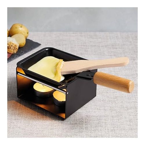  Kosmosta Wooden Raclette Scraper, Wooden Raclette Spatula, Kitchen Utensils for Non-Stick Pans, Cheese Grills, Gourmet Boards, Frying Pans, Fondue, 4 Pcs/Set