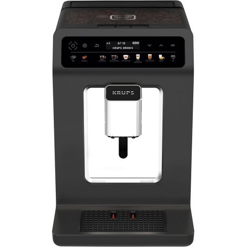  Krups Evidence One Fully Automatic Coffee Machine With Milk Hose, 12 Drinks, 2-Cup Function, Colour Display, TUV Seal, Black, EA895N10