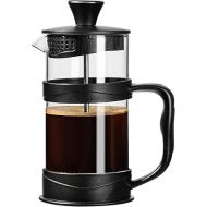 ParaCity French Press Coffee Maker 350 ml, Coffee Press Made of Stainless Steel Filter and Heat Resistant Glass, Cold Brew Coffee Machine, Good as a Gift for Travel and Home (350 ml Black)
