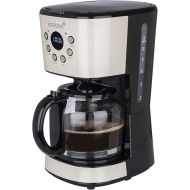 Korona 10666 Retro Coffee Machine, Cream, 1.5 Litres, Filter Coffee Machine, LCD Display, Timer, Coffee Machine with Permanent Filter