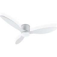 Noaton Fornax Ceiling Fan with Lighting, White, Diameter 132 cm, DC Motor 40 W, Dimmable LED Module 22 W, 3 Colour Temperatures, Remote Control, Timer, Air Flow up to 185 m3/min