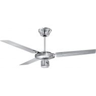 ProfiCare PC-DVL 3071 Ceiling Fan 3-Blade Fan for Rooms up to 25 m², 4 Power Levels, Reverse Function for Summer and Winter Operation, 122 cm Diameter, 60 Watt, Stainless Steel