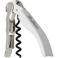 Pulltex ClickCut White Waiter's Knife with Laser Engraving Metal Corkscrew Double Lever