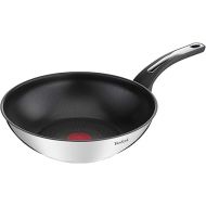 Tefal Emotion Wok Pan, 28 cm, Non-Stick Coating, Thick Base for Even Heat Distribution, Elegant Design, Robust Handle, Induction, Cooking Indicator E3001904, Cranberry