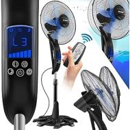 KESSER® Floor Fan with Remote Control, Timer Floor Fan - Oscillation Function 80 Degrees, 50 W - 3 Speed Levels, Height-Adjustable Fan Stand - Tilt Angle Adjustable