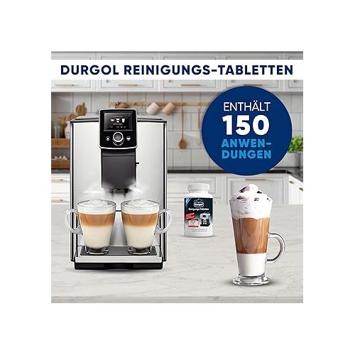  durgol Cleaning Tablets for Fully Automatic Coffee Machines of All Types and Brands (150 Tablets, Can) - Cleaning Tablets for Cleaning Fully Automatic Coffee Machines - Coffee Grease Remover & Cleaner