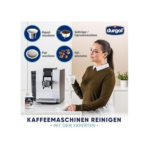  durgol Cleaning Tablets for Fully Automatic Coffee Machines of All Types and Brands (150 Tablets, Can) - Cleaning Tablets for Cleaning Fully Automatic Coffee Machines - Coffee Grease Remover & Cleaner