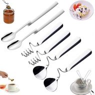 Honey Spoon Stainless Steel and Jam Spoon, 6-Piece Mixing Spoon Set, High-Quality Honey/Jam Spoon Set, Dessert Spoon, Hanging Jam Spoon, Honey Spoon with Spiral, Suitable for Jam, Yoghurt