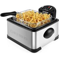 Chefman 4.3 Litre Deep Fryer with Strainer, XL Jumbo Size, Adjustable Temperature & Timer, Perfect for Fried Chicken, Shrimp, Chips & More, Removable Oil Container, Stainless Steel