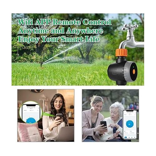  Johgee Irrigation Computer WLAN with WiFi Hub, Irrigation Computer WiFi Intelligent Automatic Garden Watering with Smart App Controllable, Works with Amazon Alexa & Google Assistant