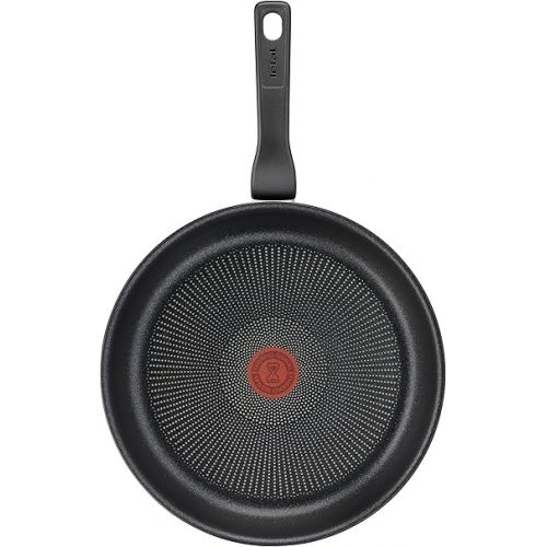  Tefal G30302 Titanium Force Frying Pan, 20 cm, Extra Durable Non-Stick Coating, Thermal Signal Temperature Indicator, Suitable for Induction Cookers, Pouring Rim, Black