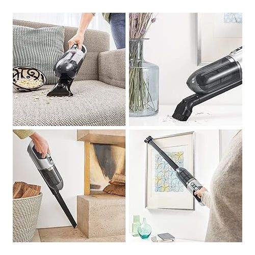  Bosch Flexxo 2-in-1 Series 4 BBH3P280 Cordless Handheld Vacuum Cleaner, Bagless, High Suction Power, Long Runtime, Nozzle with LED Lighting, All Floor Types, Dark Grey